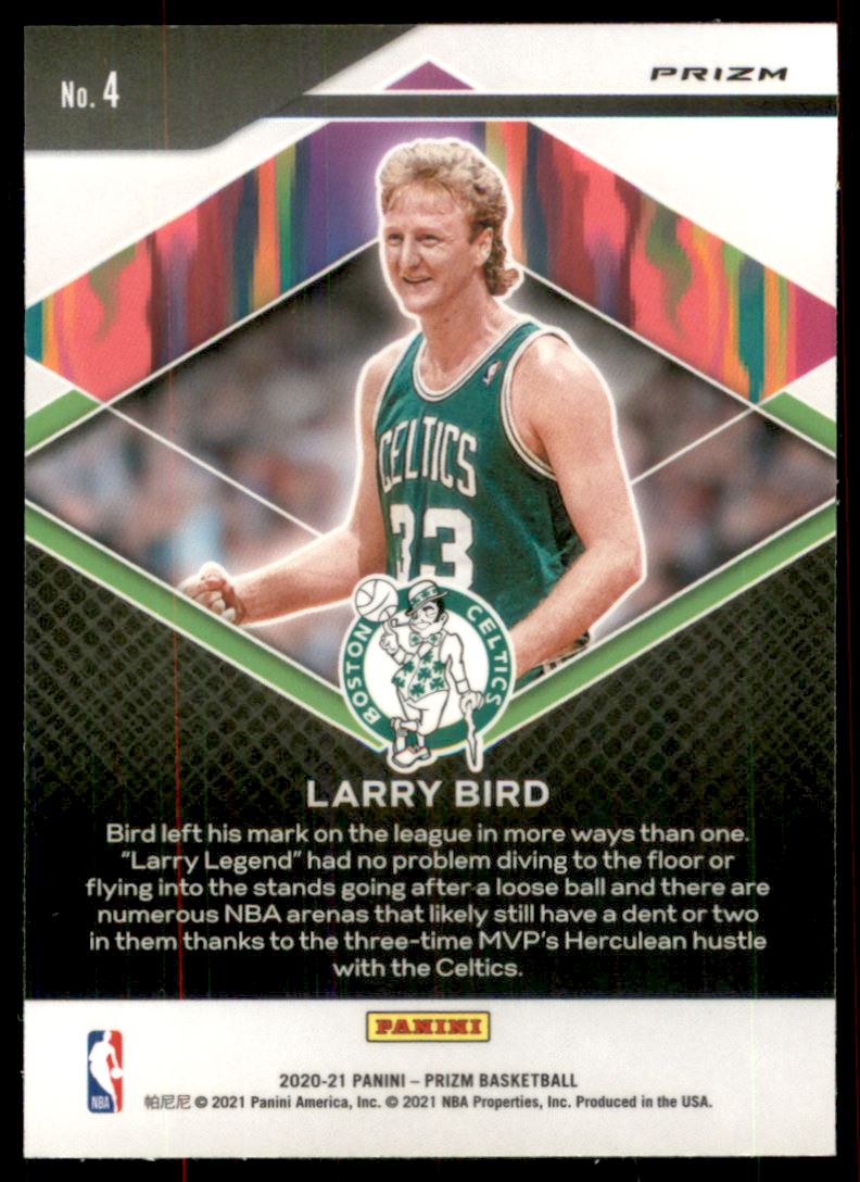 2020-21 Panini Prizm Fearless Fast Break #4 Larry Bird