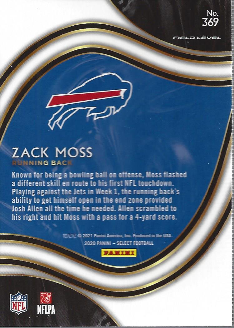 2020 Select #369 Zack Moss back image