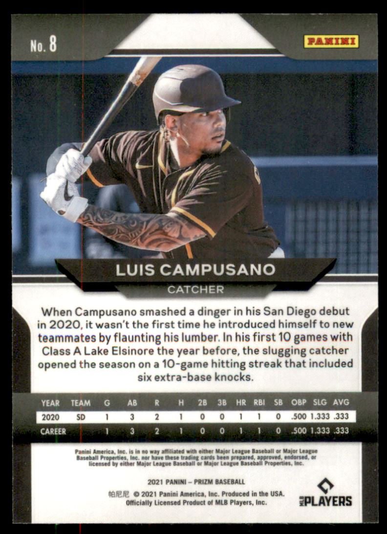 2021 Panini Prizm #8 Luis Campusano RC