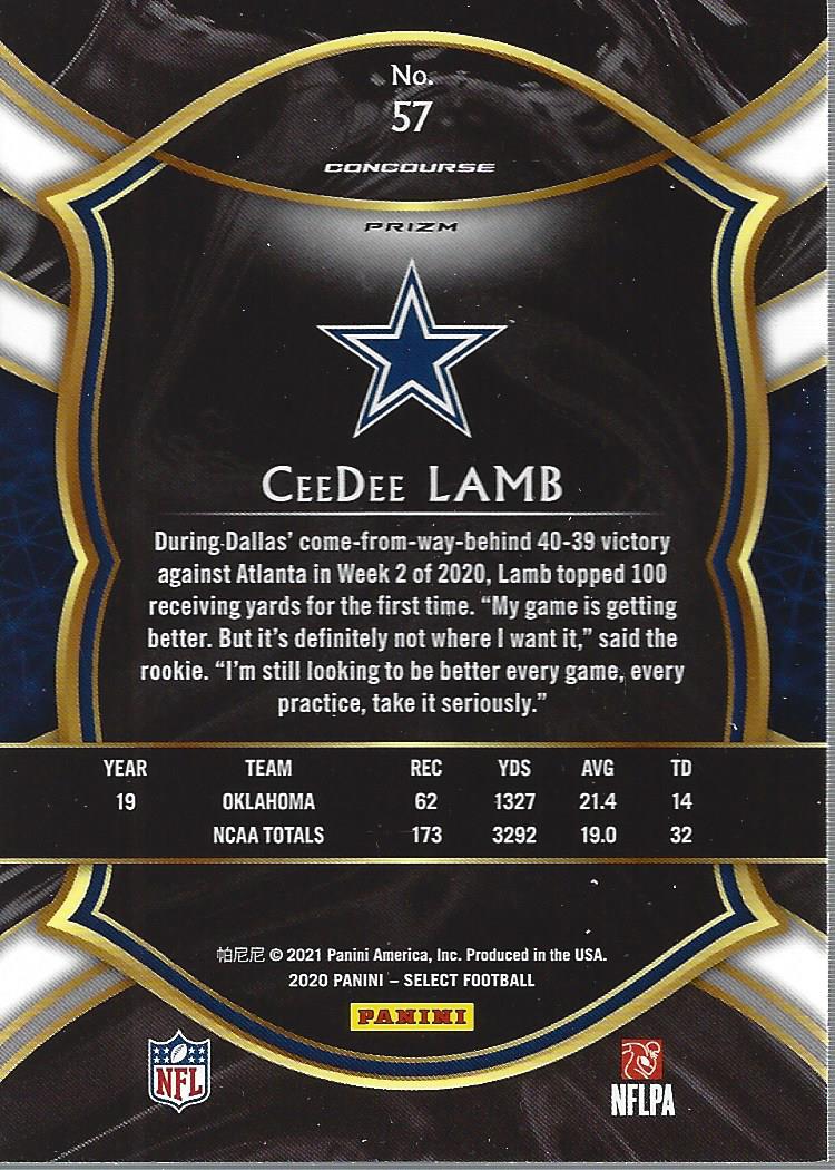2020 Select Prizm Silver #57 CeeDee Lamb back image