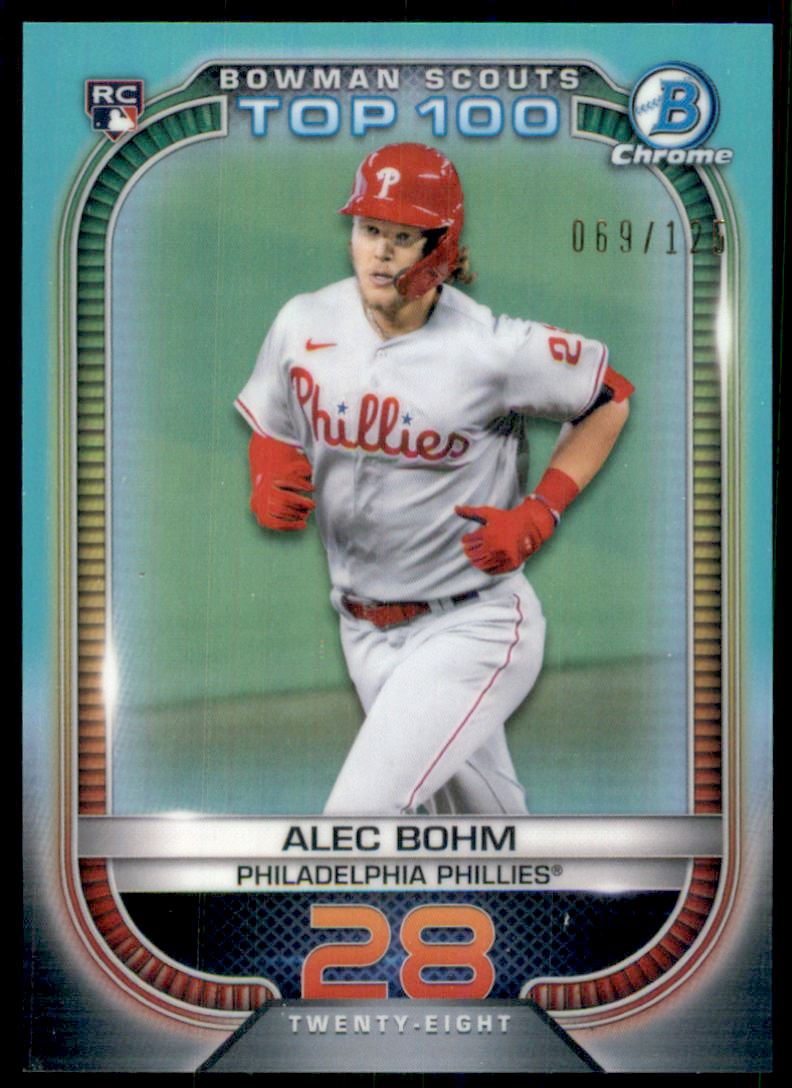 2021 Bowman Chrome Scouts Top 100 Aqua Refractors #BTP28 Alec Bohm