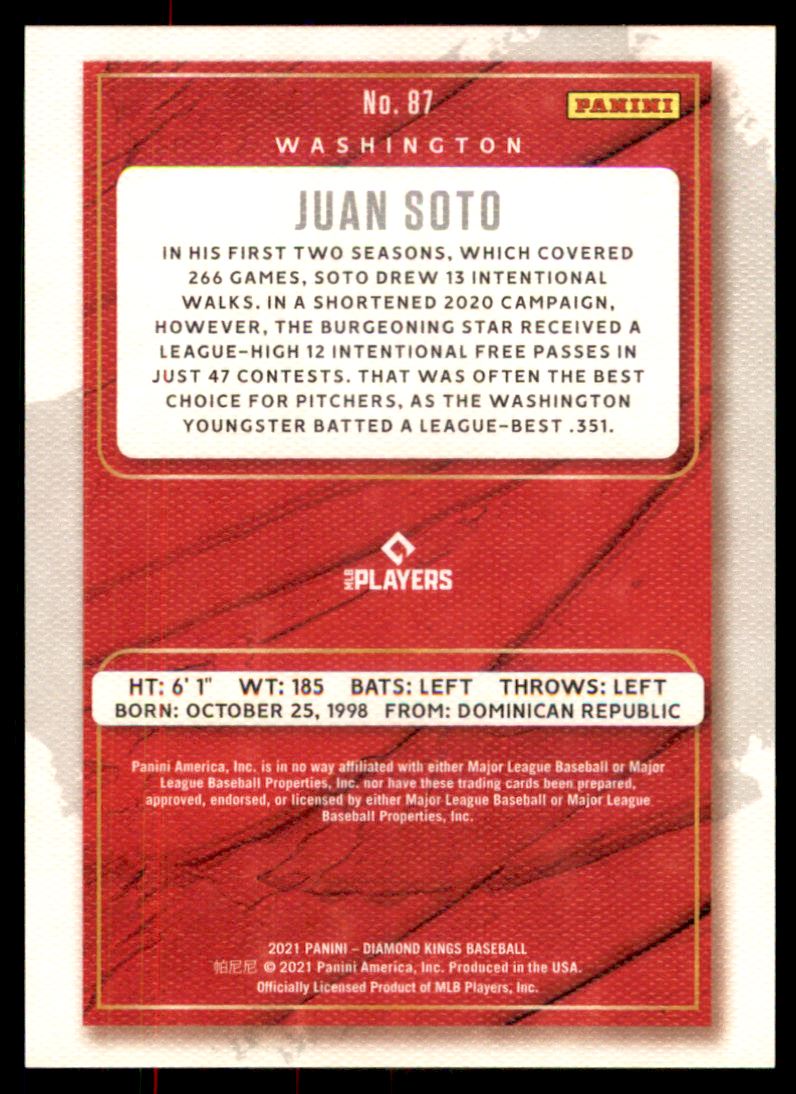 2021 Diamond Kings Red Frame #87 Juan Soto