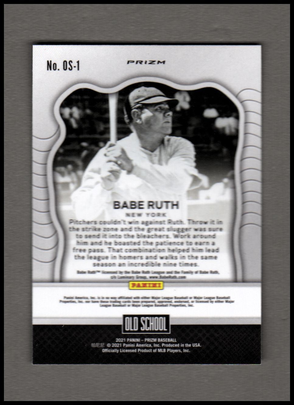 2021 Panini Prizm Old School Prizms Red #1 Babe Ruth back image