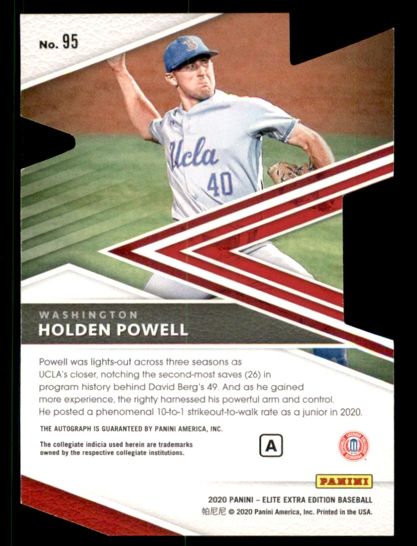 2020 Elite Extra Edition Signatures Prime Numbers A Die Cut #95 Holden Powell/90 back image