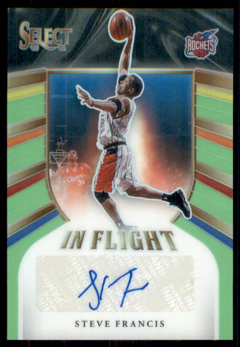 2020-21 Select In Flight Signatures Prizms Neon Green #9 Steve Francis/99