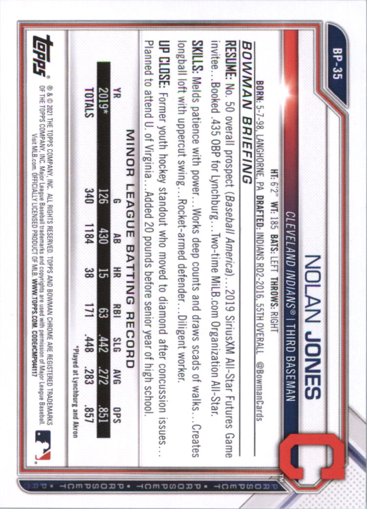 2021 Bowman Prospects Baseball Card Pick (Base) - Bild 71 von 299