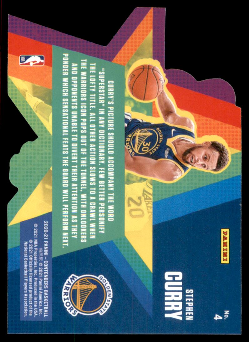 2020-21 Panini Contenders Superstar Die-Cuts #4 Stephen Curry