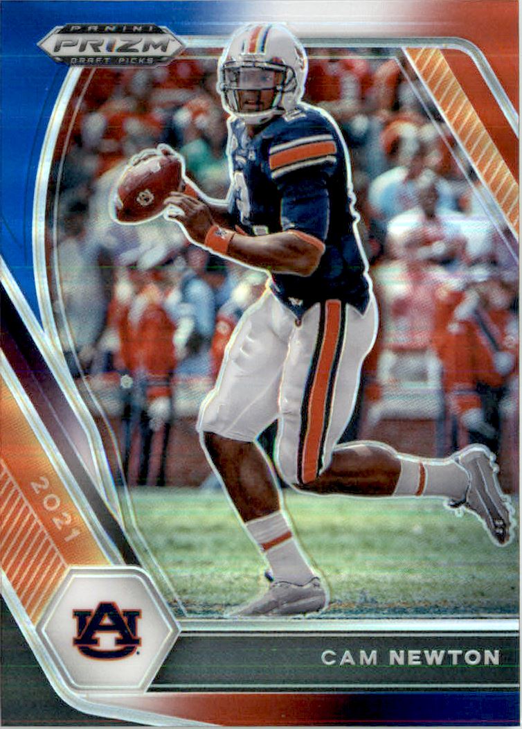 2021 Panini Prizm Draft Picks Prizms Red White and Blue #28 Cam Newton
