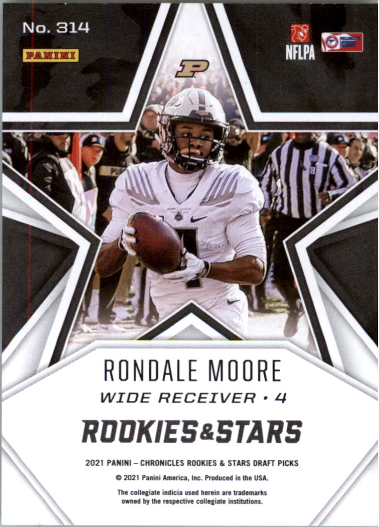 2021 Panini Chronicles Draft Picks Rookies and Stars #314 Rondale Moore back image