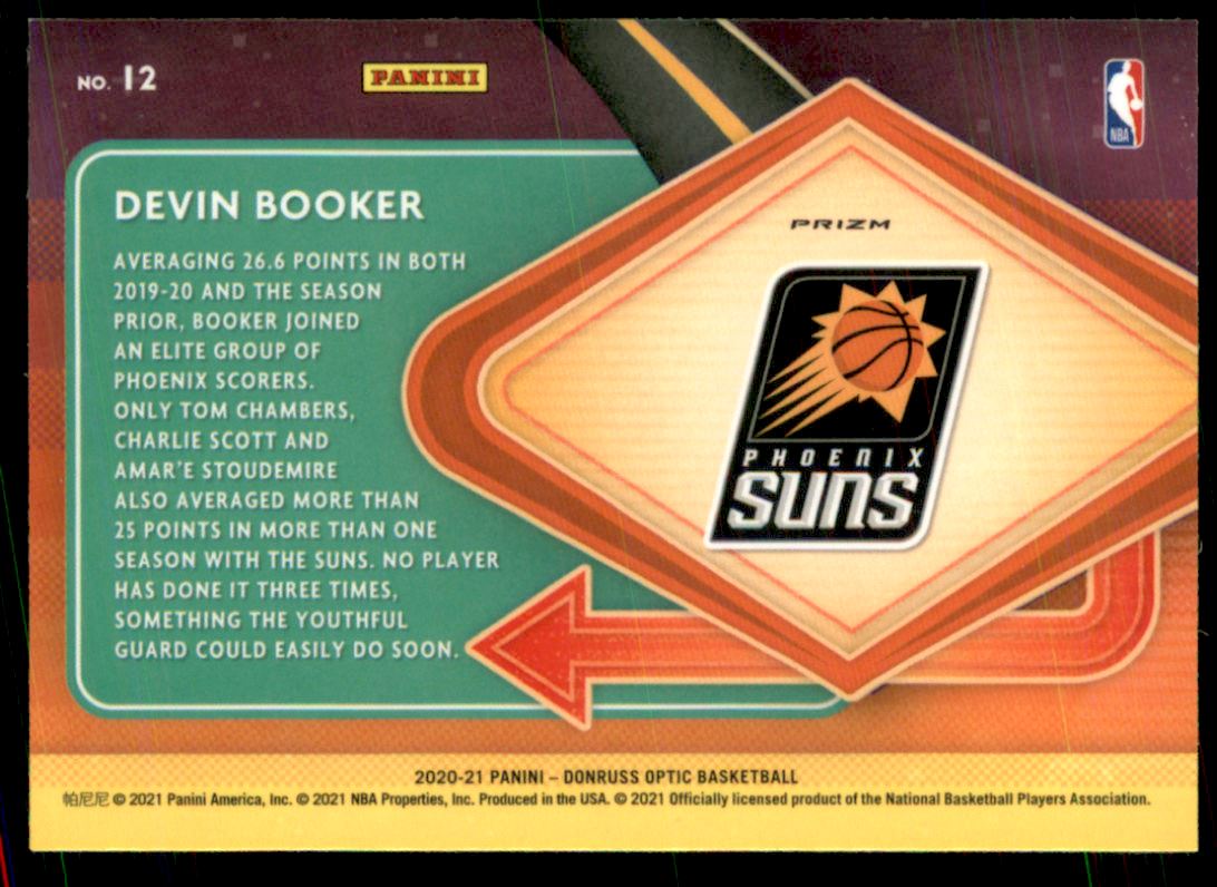 2020-21 Donruss Optic Express Lane Purple #12 Devin Booker