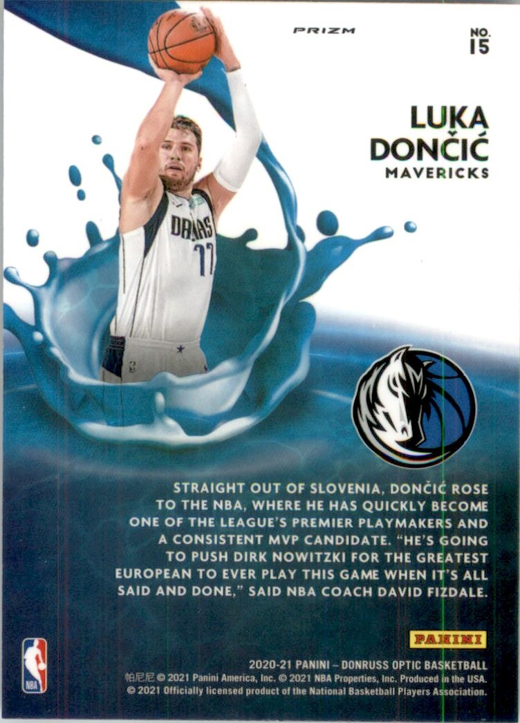 2020-21 Donruss Optic Splash Purple #15 Luka Doncic