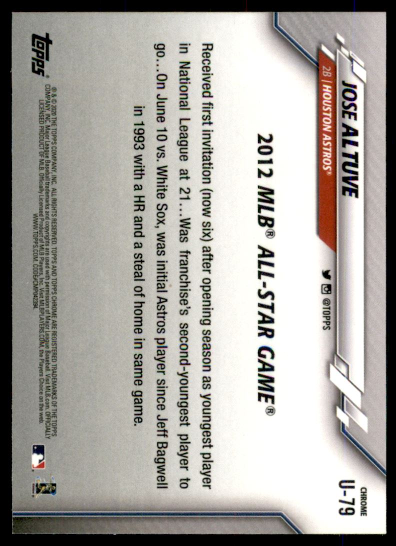 2020 Topps Chrome Update Pink Refractors #U79 Jose Altuve AS