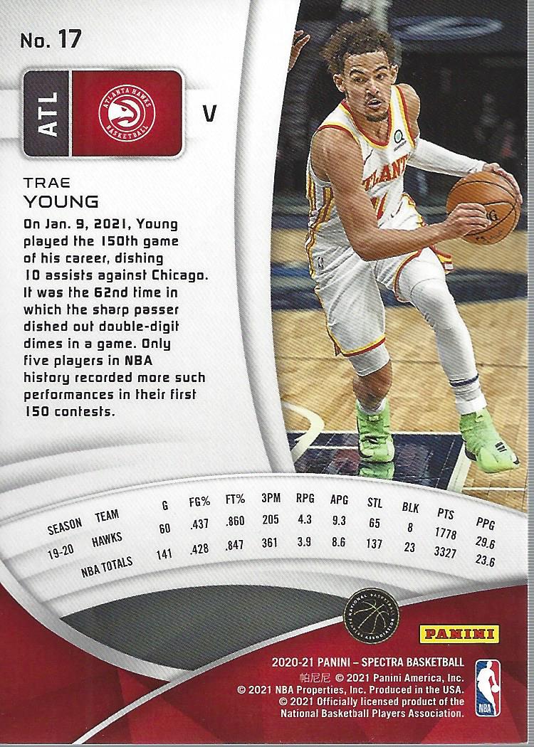 2020-21 Panini Spectra Variations #17 Trae Young back image