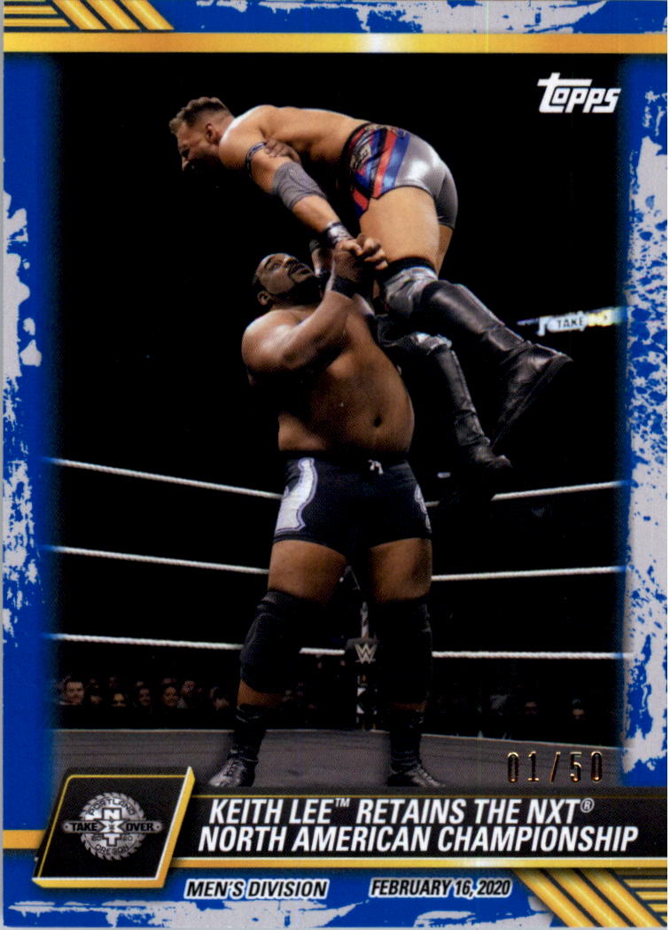 2021 Topps WWE NXT Blue #2 Keith Lee Retains the NXT North American Championship