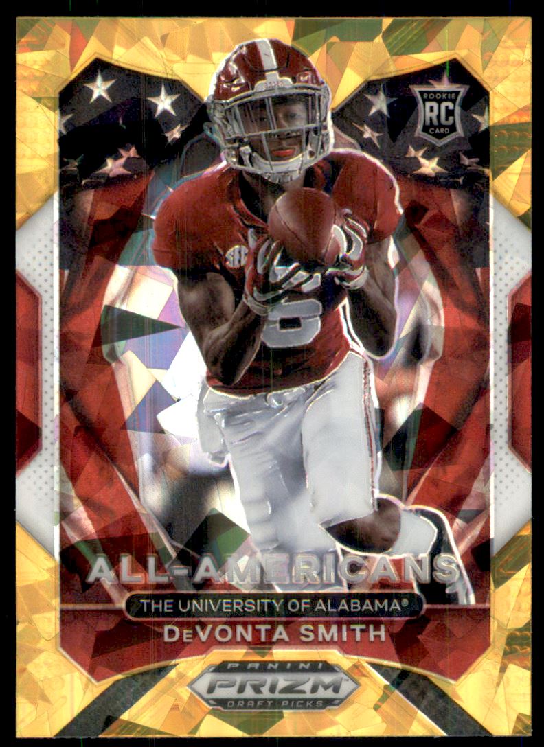 2021 Panini Prizm Draft Picks Prizms Gold Ice #186 DeVonta Smith AA