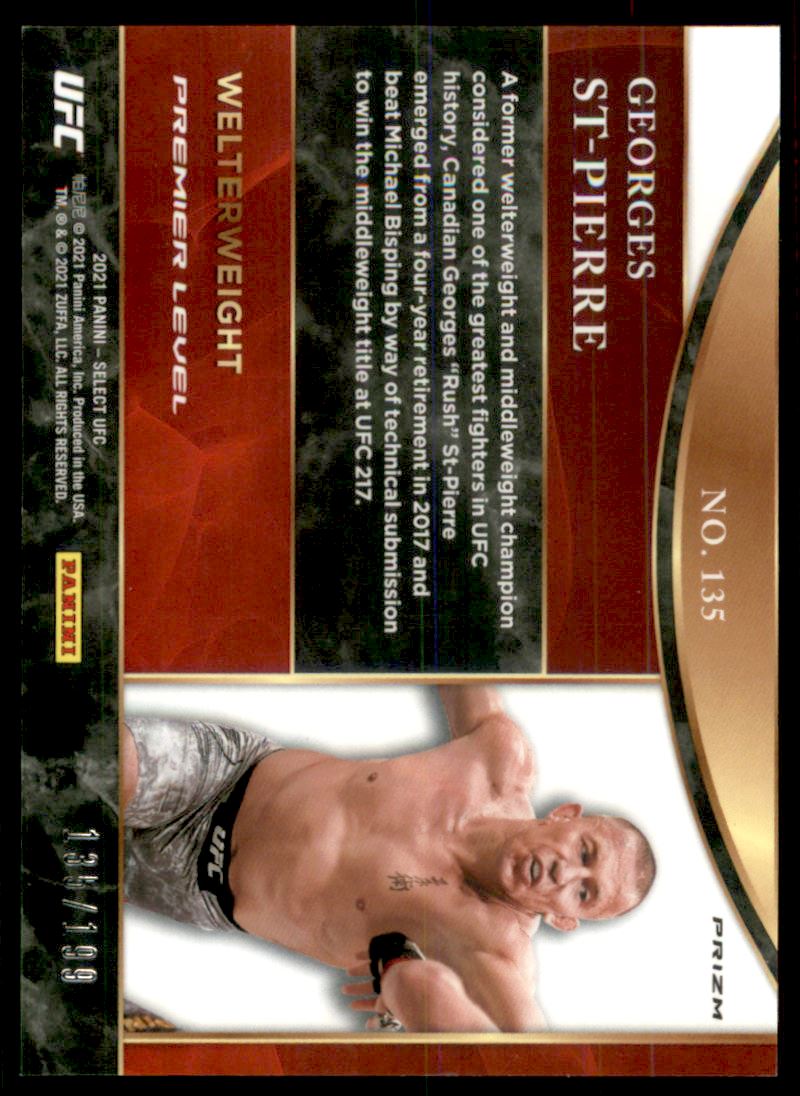 2021 Select UFC Prizms Red Disco #135 Georges St-Pierre back image
