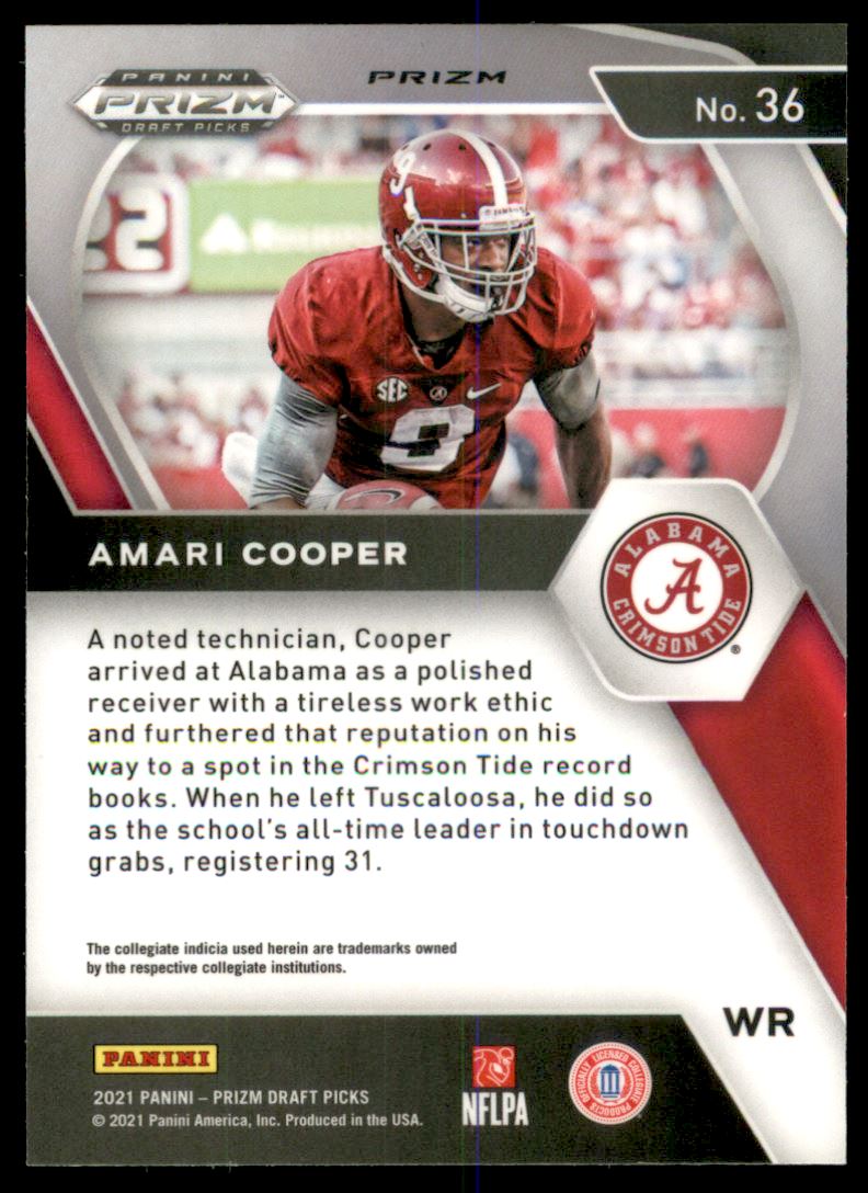 2021 Panini Prizm Draft Picks Prizms Red White and Blue #36 Amari Cooper