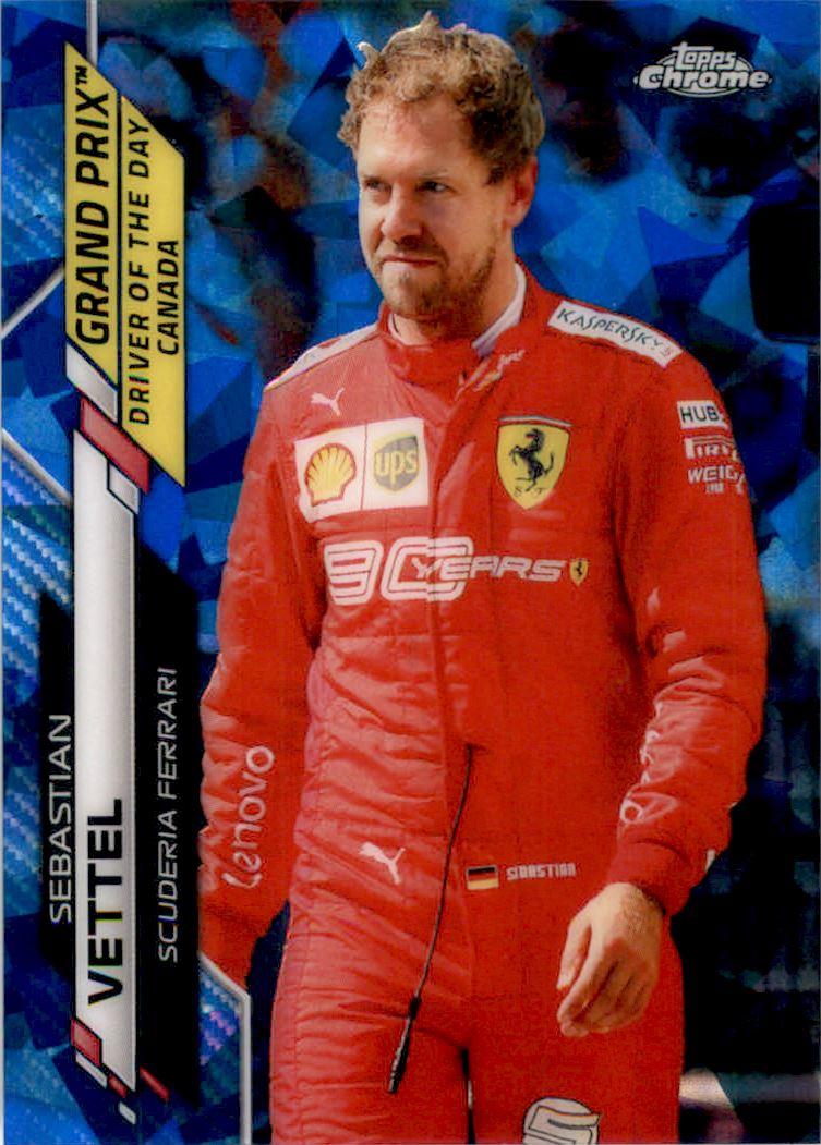 2020 Topps Chrome Formula 1 F1 Sapphire Red Sebastian Vettel 1/5