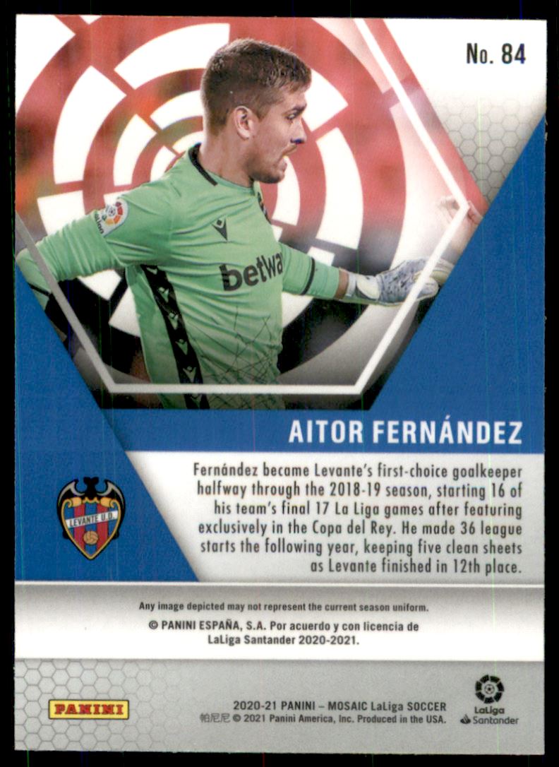 2020-21 Panini Mosaic La Liga #84 Aitor Fernandez