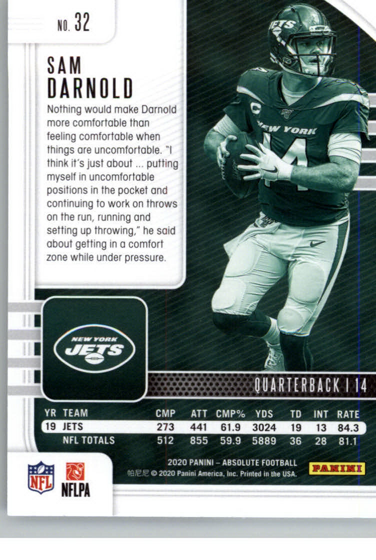 2020 Absolute #32 Sam Darnold back image