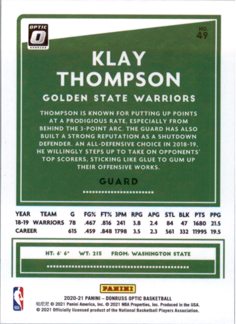 2020-21 Donruss Optic Basketball Card Pick (Base) - Bild 99 von 401