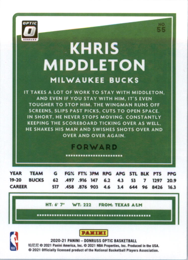 2020-21 Donruss Optic Basketball Card Pick (Base) - Bild 111 von 401