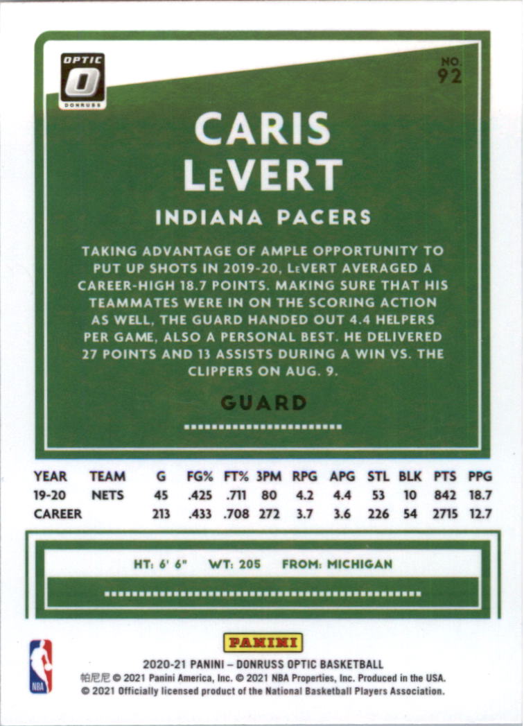 2020-21 Donruss Optic Basketball Card Pick (Base) - Bild 185 von 401