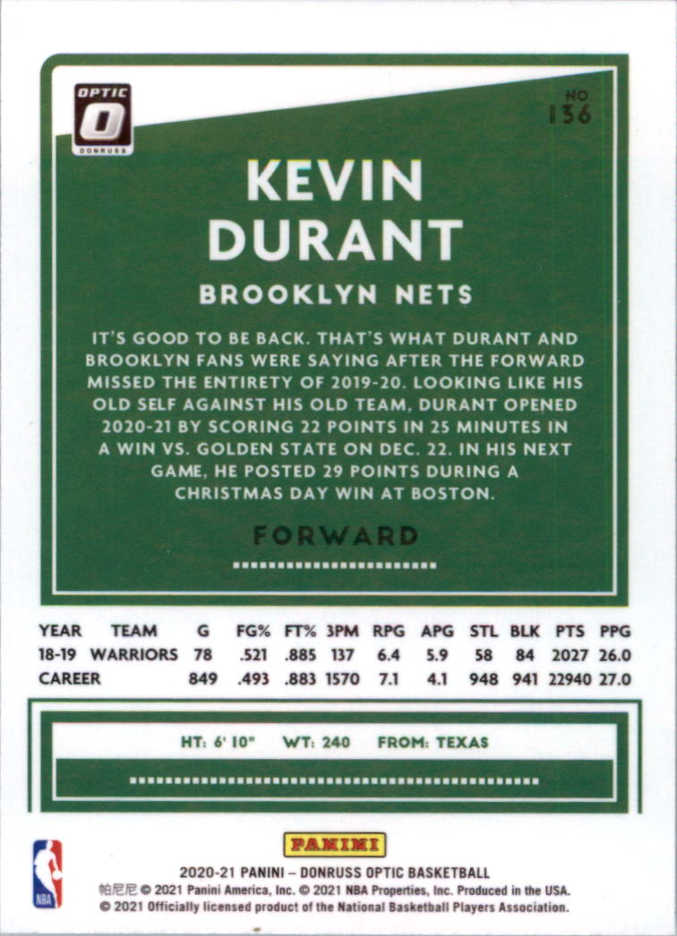 2020-21 Donruss Optic Basketball Card Pick (Base) - Bild 273 von 401