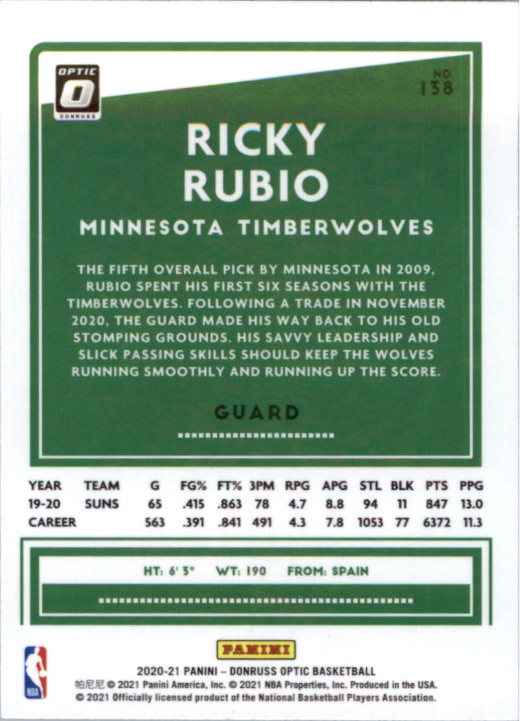 2020-21 Donruss Optic Basketball Card Pick (Base) - Bild 277 von 401
