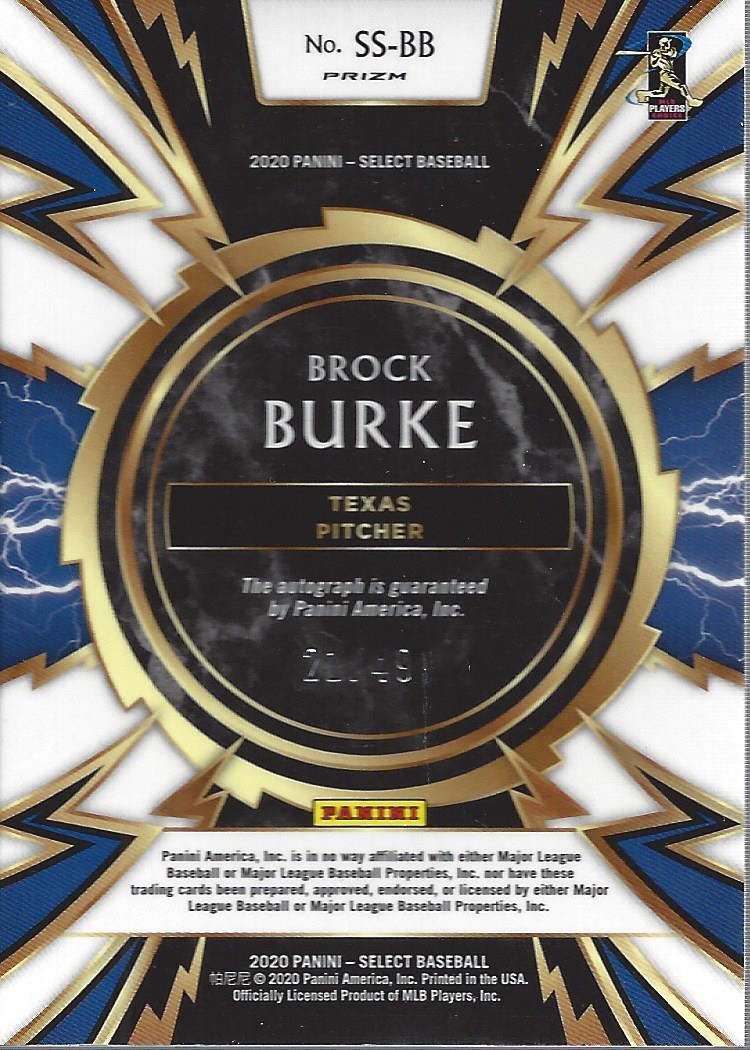 2020 Select Sparks Signatures Prizms Tri-Color #30 Brock Burke back image