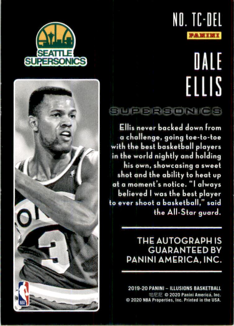 2019-20 Panini Illusions Trophy Collection Signatures #49 Dale Ellis back image