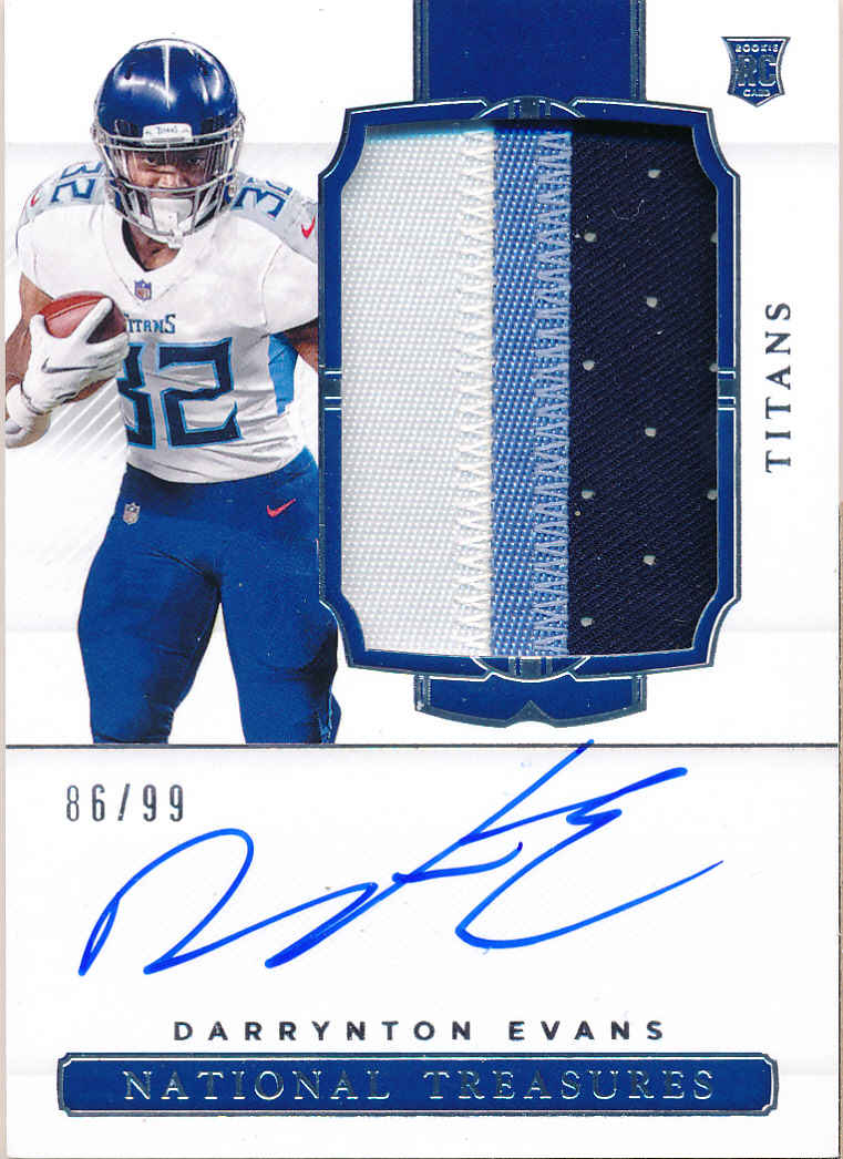 2020 Panini National Treasures #188 Darrynton Evans JSY AU RC