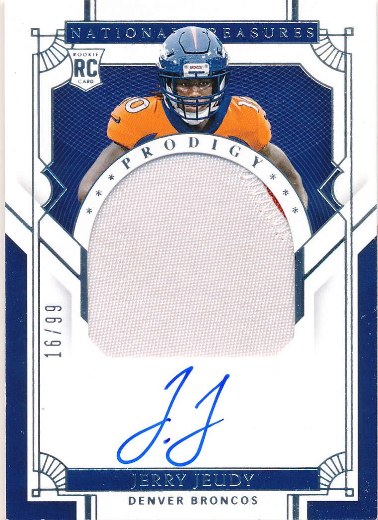 2020 Panini National Treasures Prodigy Patch Autographs #8 Jerry Jeudy/99