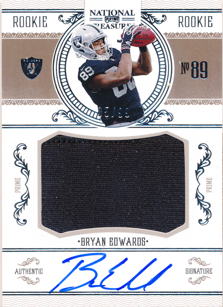 2020 Panini National Treasures Crossover Rookie Patch Autographs #31 Bryan Edwards/99
