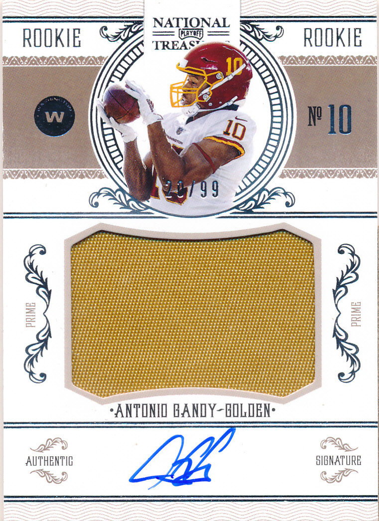 2020 Panini National Treasures Crossover Rookie Patch Autographs #32 Antonio Gandy-Golden/99