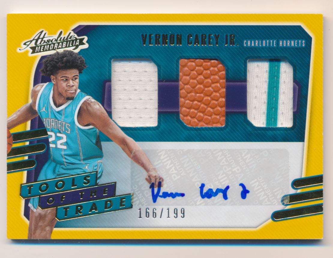 2020-21 Absolute Memorabilia Tools of the Trade Three Swatch Signatures ...