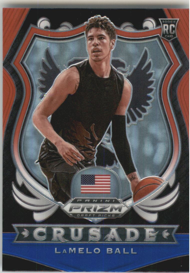 2020-21 Panini Prizm Draft Picks Prizms Red White and Blue #83 LaMelo Ball CR