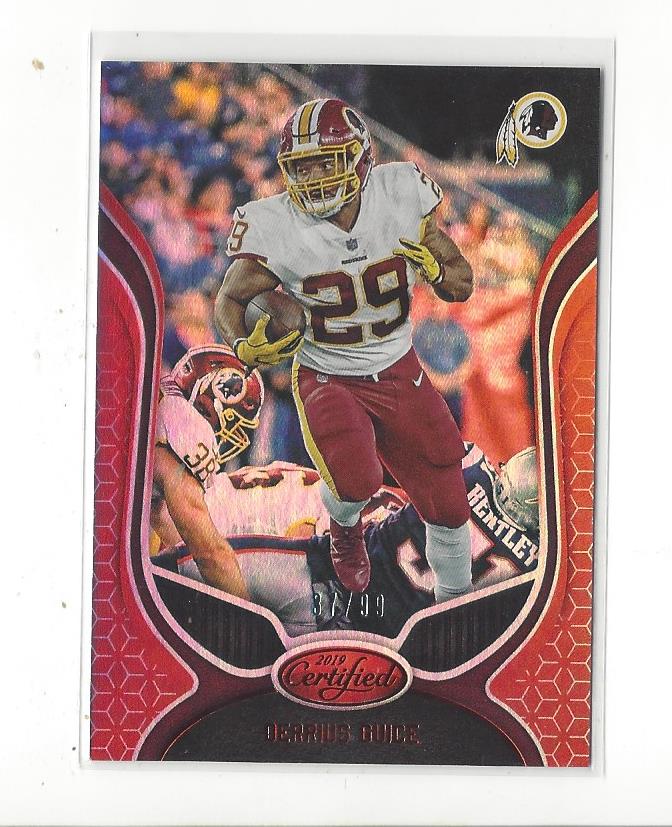 2019 Certified Mirror Red #62 Derrius Guice