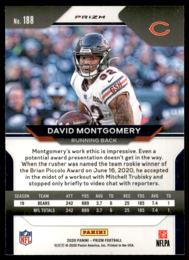 2020 Panini Prizm Prizms Red Ice #188 David Montgomery