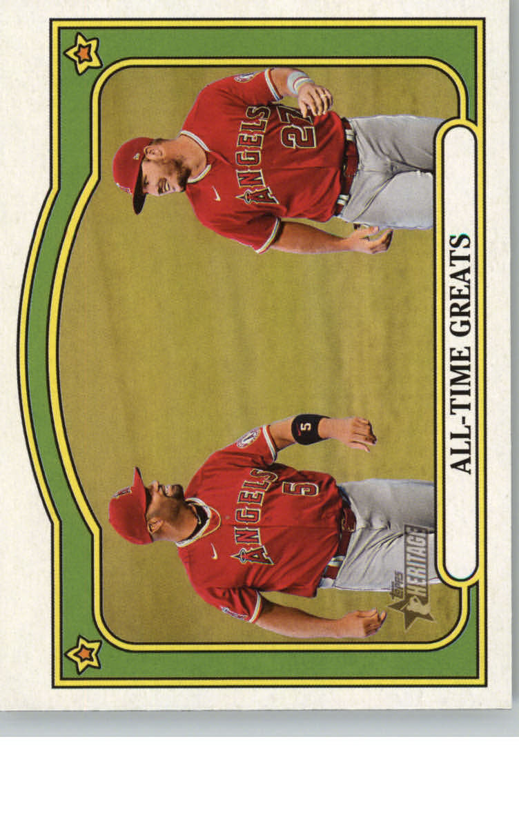 2021 Topps Heritage High Number Combo Cards #CC8 Mike Trout/Albert Pujols