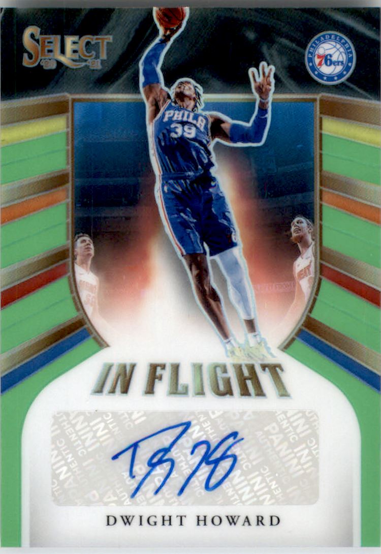 2020-21 Select In Flight Signatures Prizms Neon Green #7 Dwight Howard/99