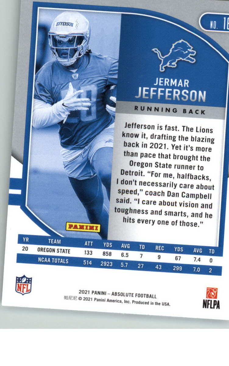 2021 Donruss Jermar Jefferson 297 RR,RC Detroit Lions