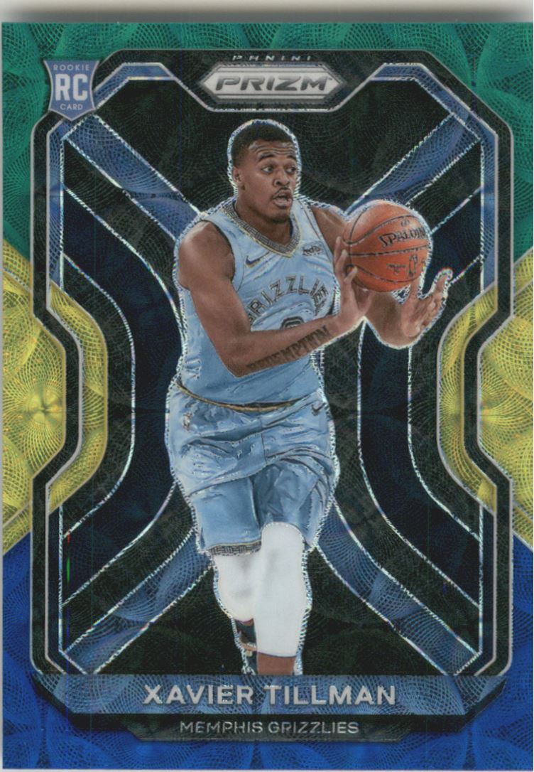 2020-21 Panini Prizm Prizms Choice Blue Yellow and Green #299 Xavier Tillman
