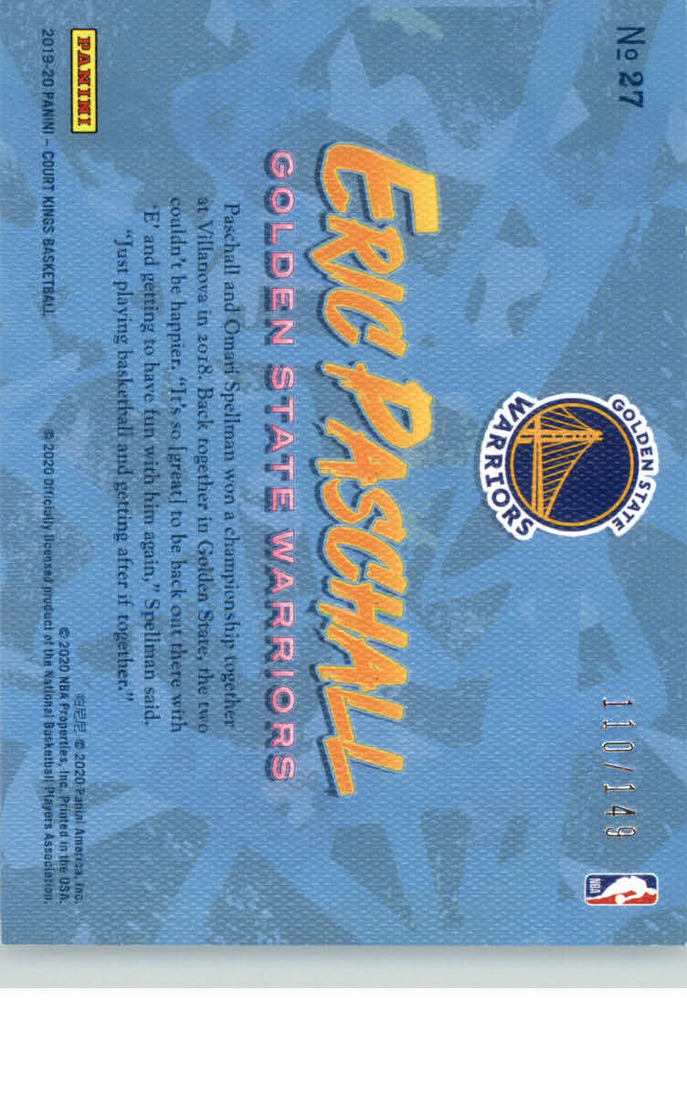 2019-20 Court Kings Apprentice Artists Ruby #27 Eric Paschall back image