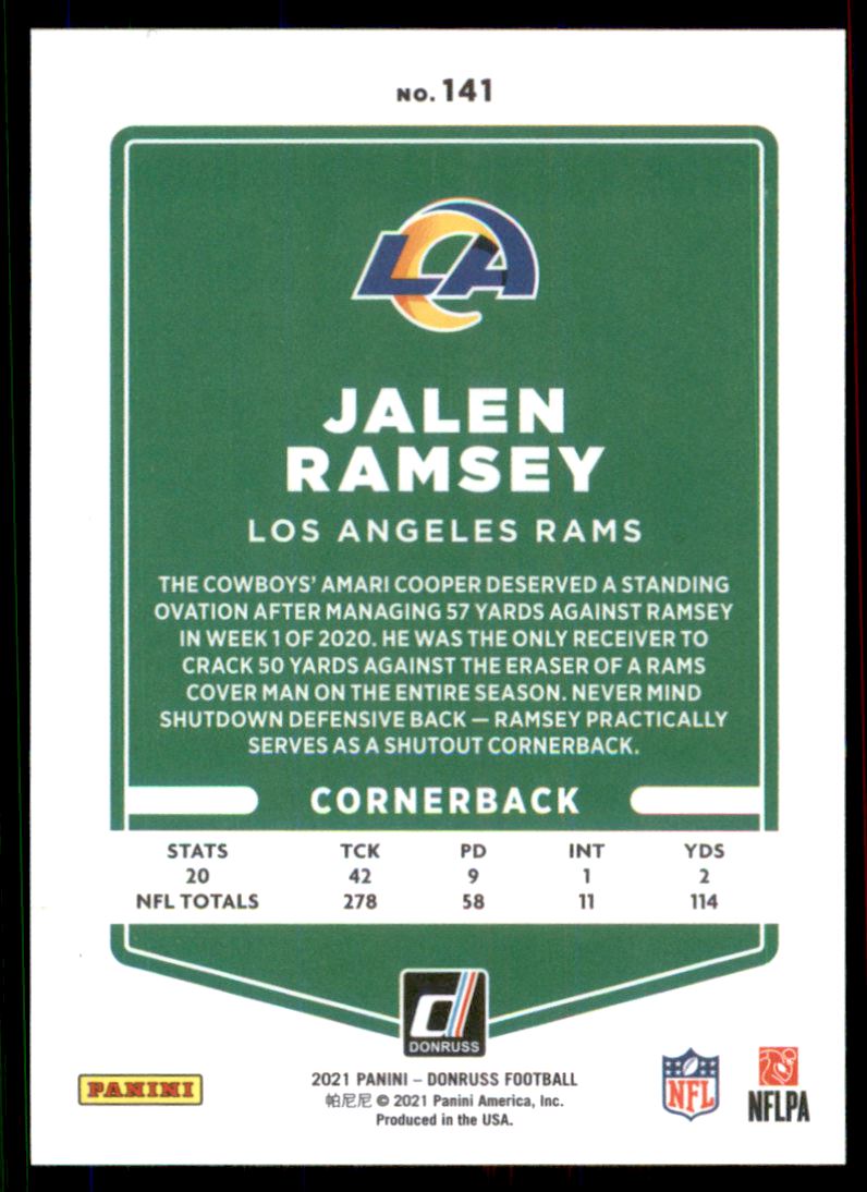 2021 Donruss Press Proof Premium #141B Jalen Ramsey VAR