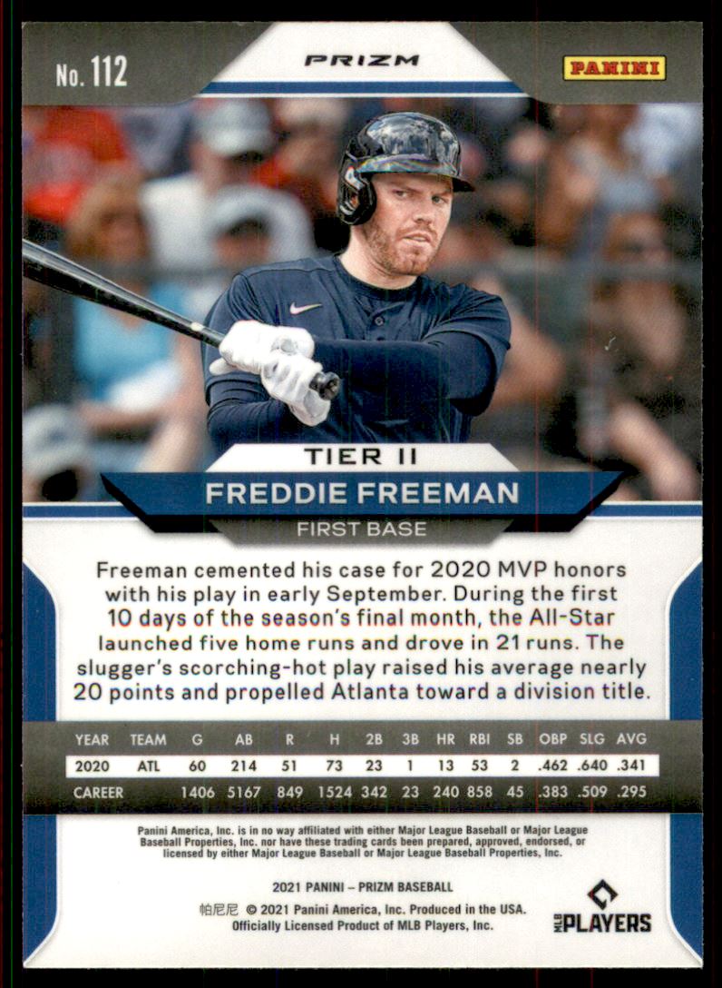 2021 Panini Prizm Prizms Green Wave #112 Freddie Freeman