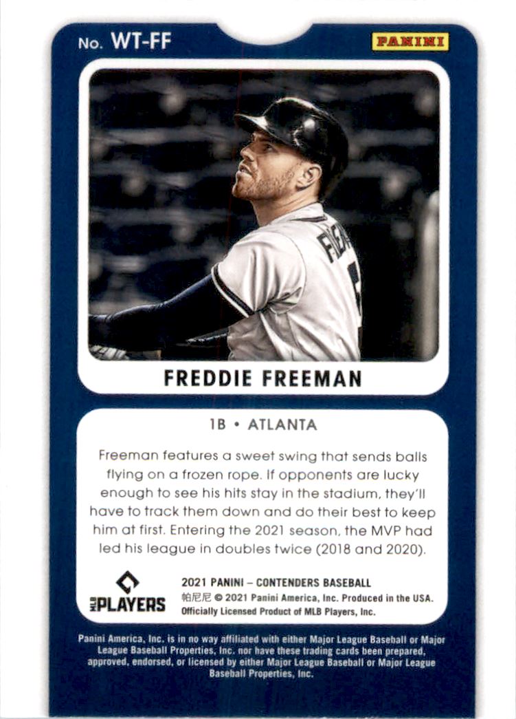 2021 Panini Contenders Winning Tickets #11 Freddie Freeman