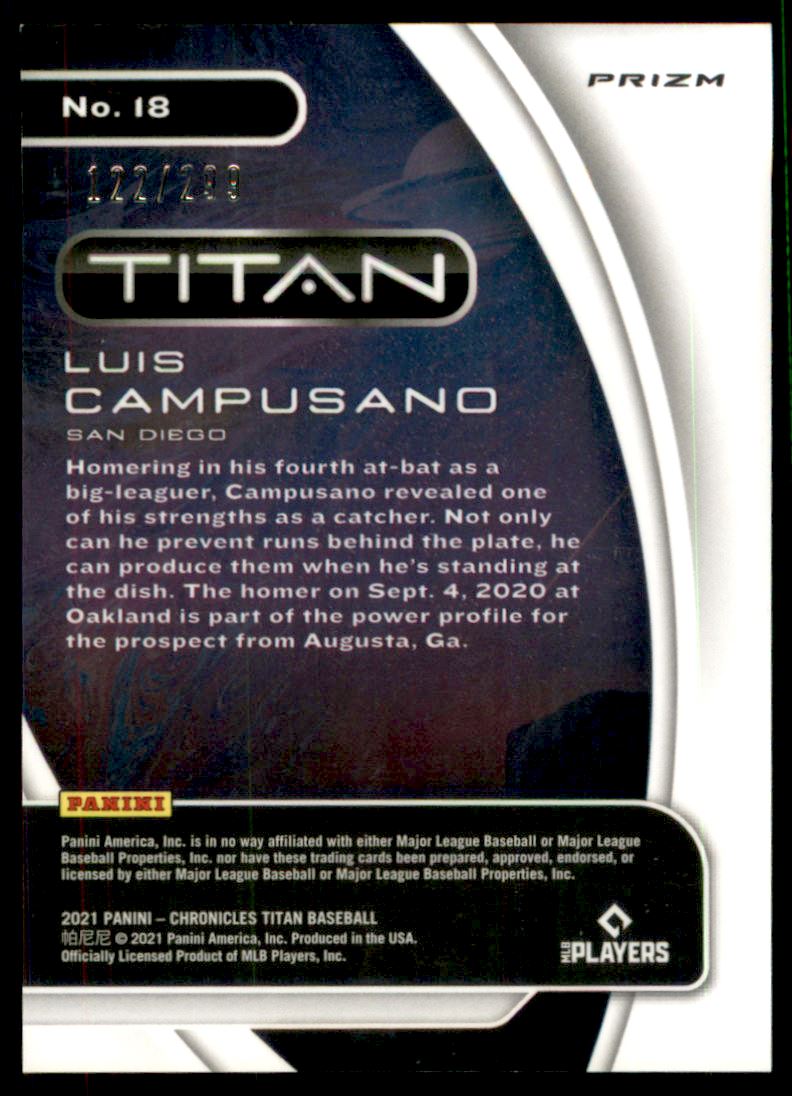 2021 Panini Titan Hyper #18 Luis Campusano