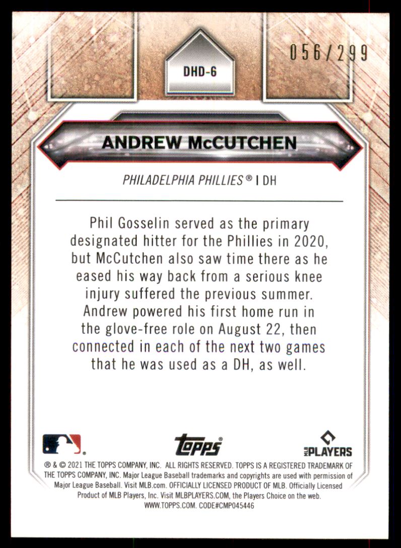 2021 Topps DH Debuts Black #DHD6 Andrew McCutchen