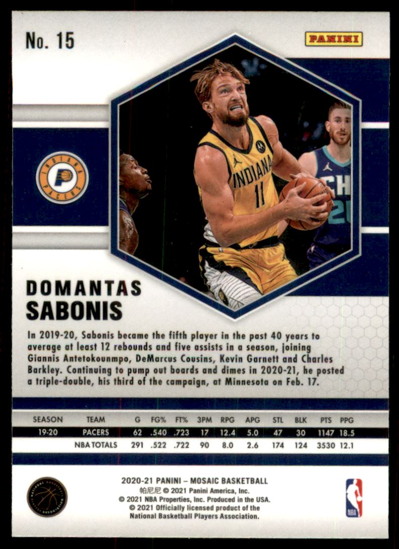 2020-21 Panini Mosaic #15 Domantas Sabonis